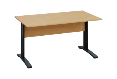 EPK 28 - 14 stůl kancelářský, kovová podnož černá, deska 25 mm, široký 1400 mm, javor horský